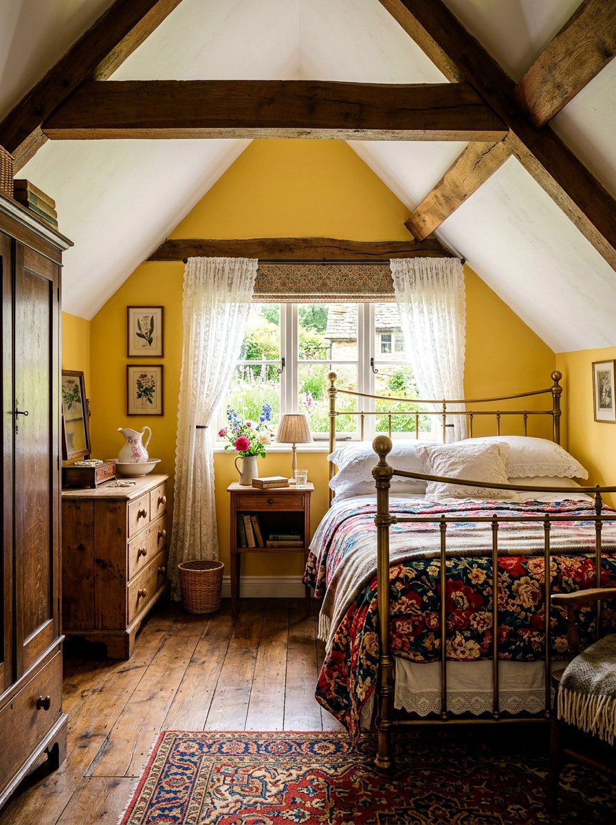 Cozy Cottage Style - 30 sloped ceiling bedroom ideas