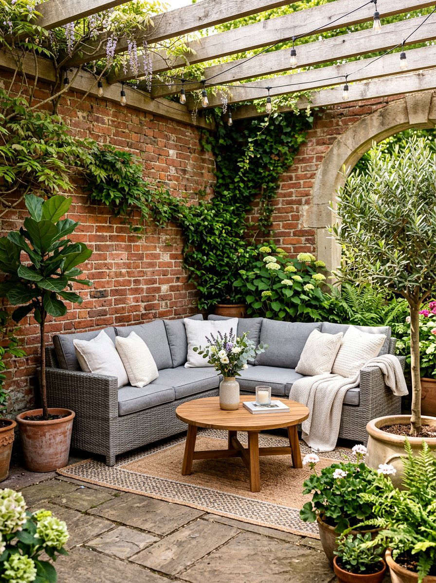 Cozy Courtyard Corner - 30 courtyard conversation area ideas