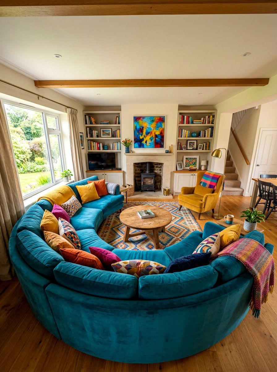 Cozy Curved Sofa - 30 curved sofa living room ideas