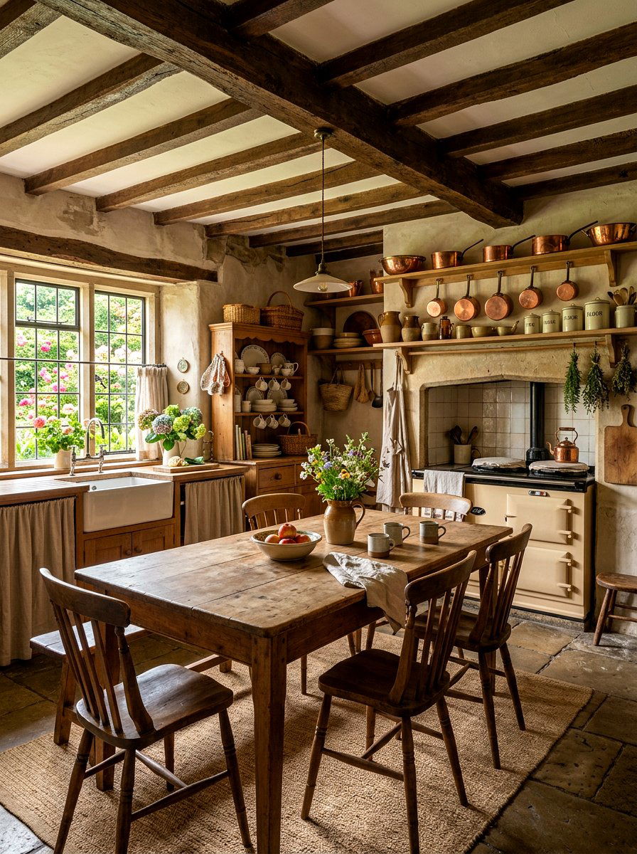 Cozy English Cottage Kitchen - 30 European farmhouse kitchen ideas