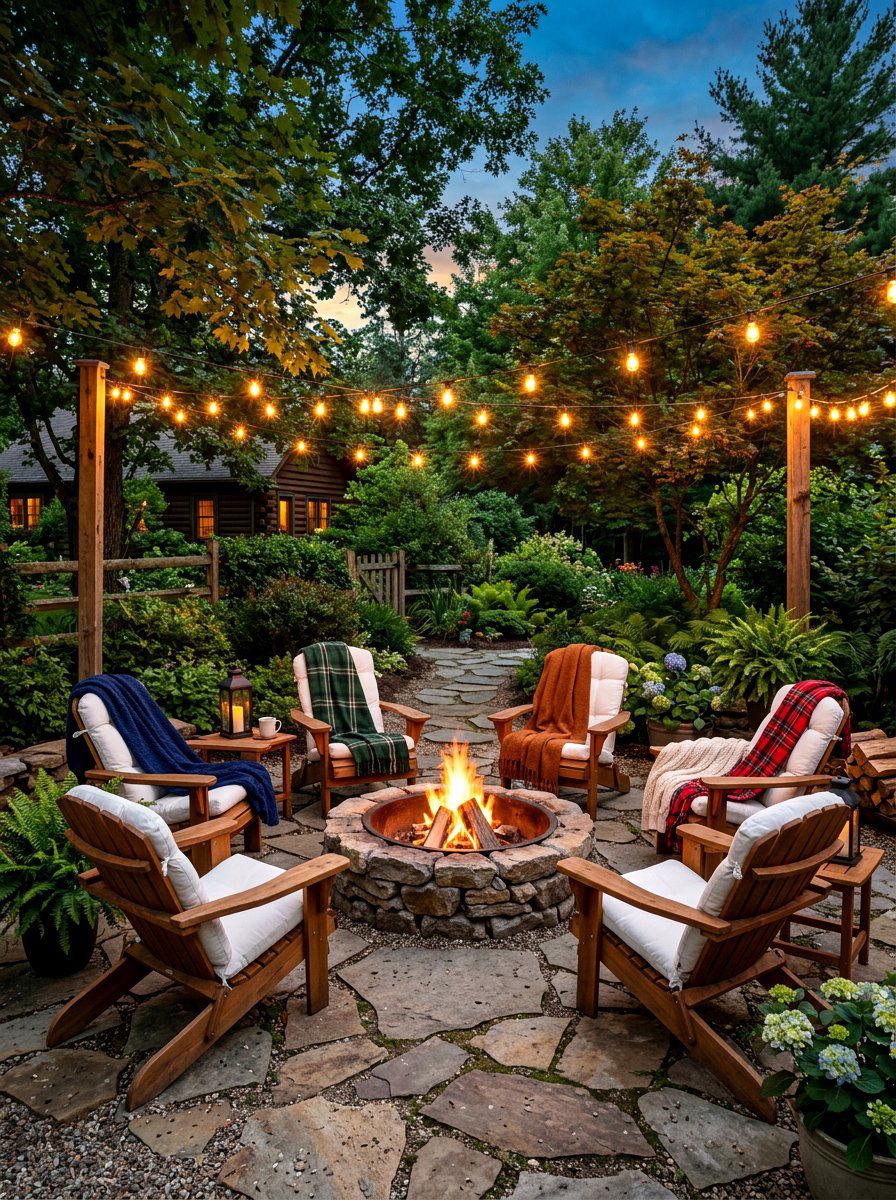Cozy Fire Pit Seating - 30 backyard garden ideas