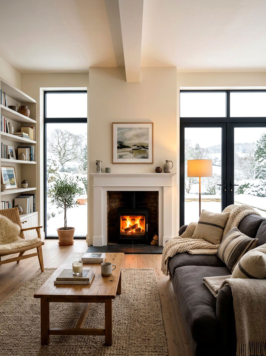 Cozy Fireplace In Sitting Room - 30 sun filled sitting room ideas