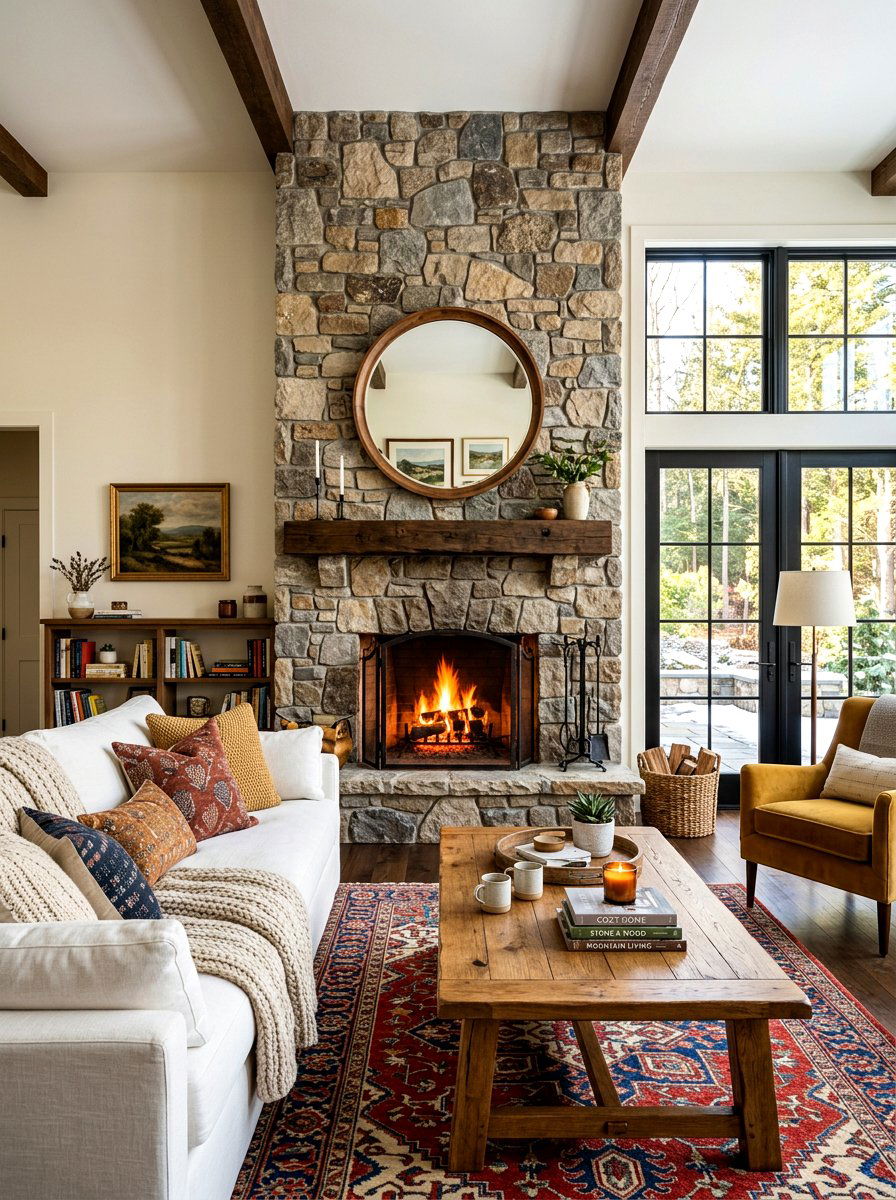 Cozy Fireplace Living Room - 30 Nancy Meyers living room ideas
