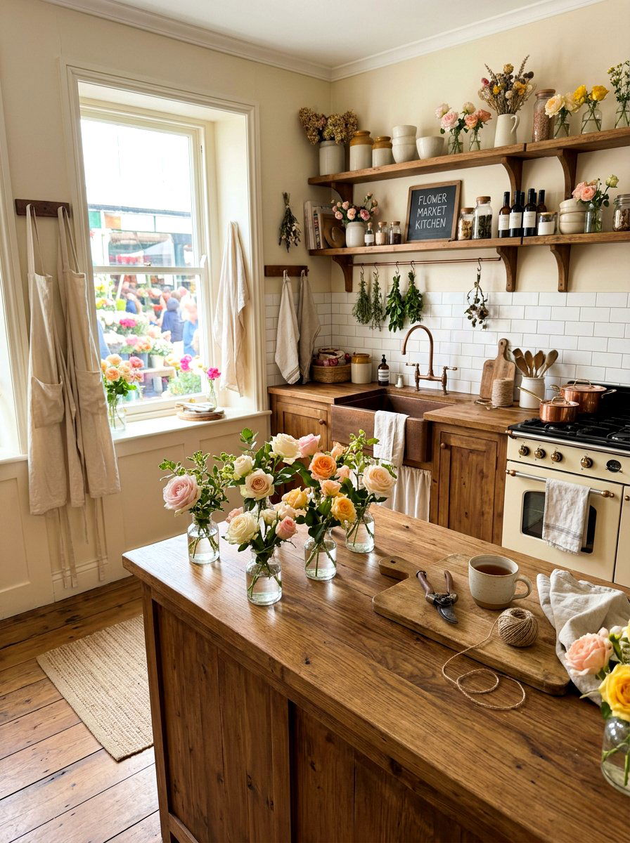 Cozy Flower Market Kitchen - 30 flower market kitchen ideas