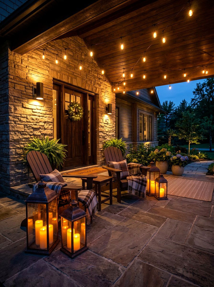 Cozy Front Porch Lighting - 30 charming front porch ideas aesthetic