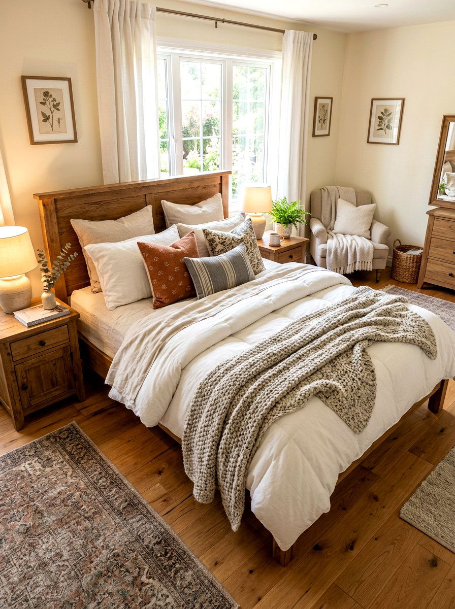 Cozy Guest Bedroom Layered Bedding