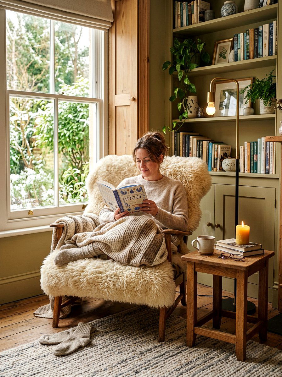 Cozy Hygge Reading Nook - 30 Japandi living room ideas