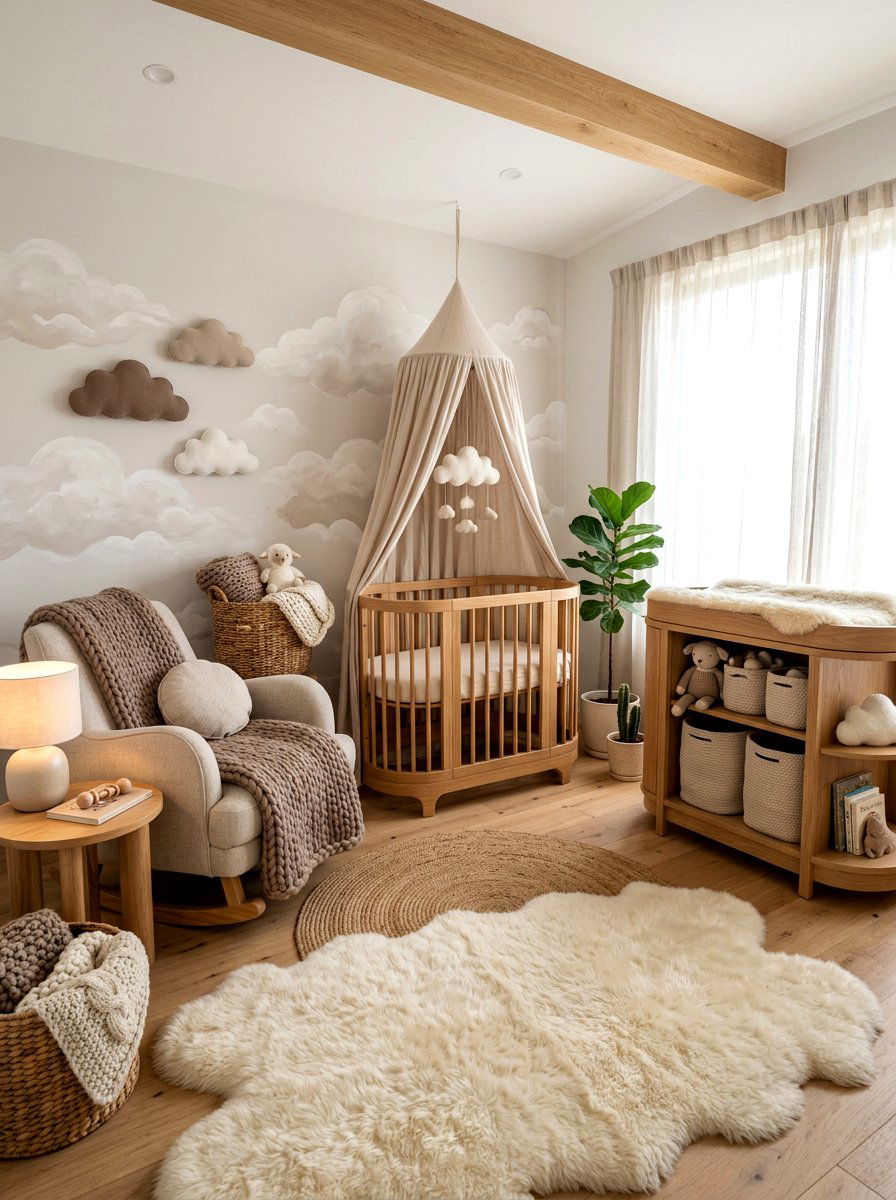 Cozy Knit Texture Cloud Nursery - 30 cloud nursery ideas