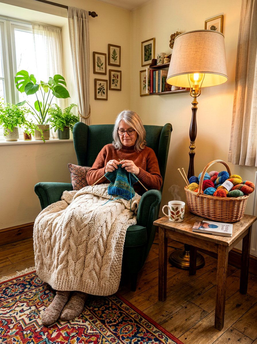 Cozy Knitting Corner - 30 self care station ideas