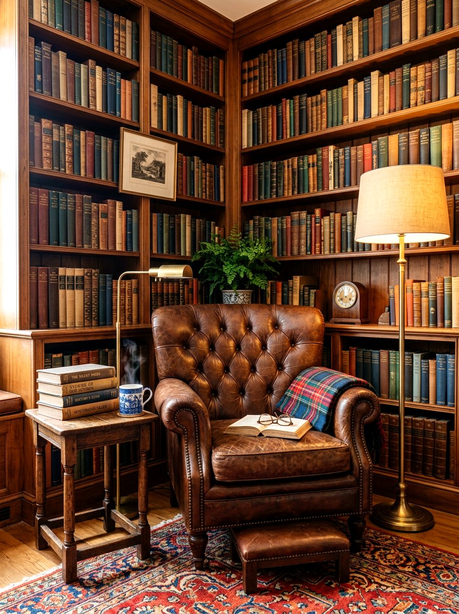 Cozy Library Corner - 30 zoom background office ideas