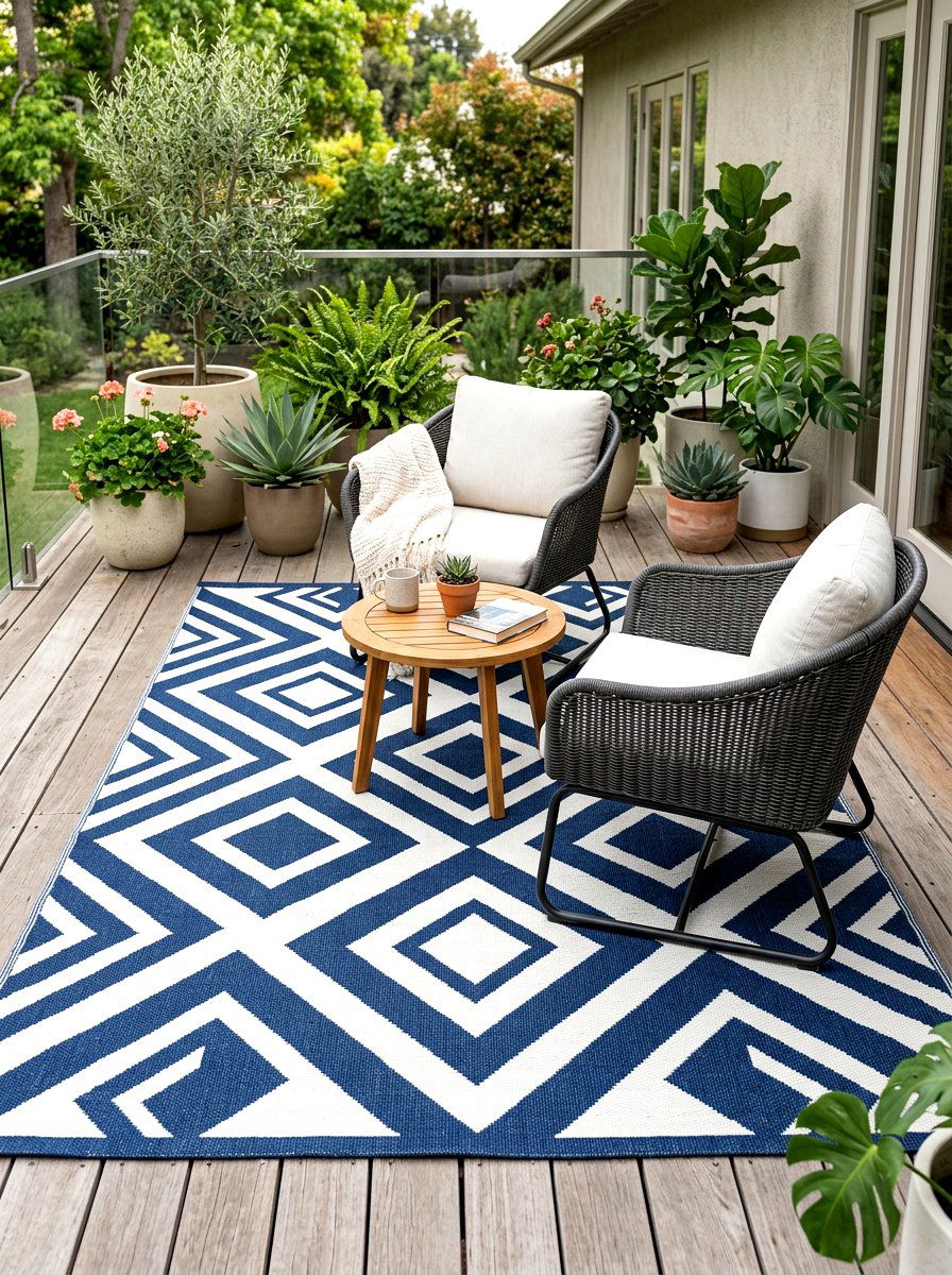 Cozy Outdoor Rug - 30 sunset hosting patio ideas