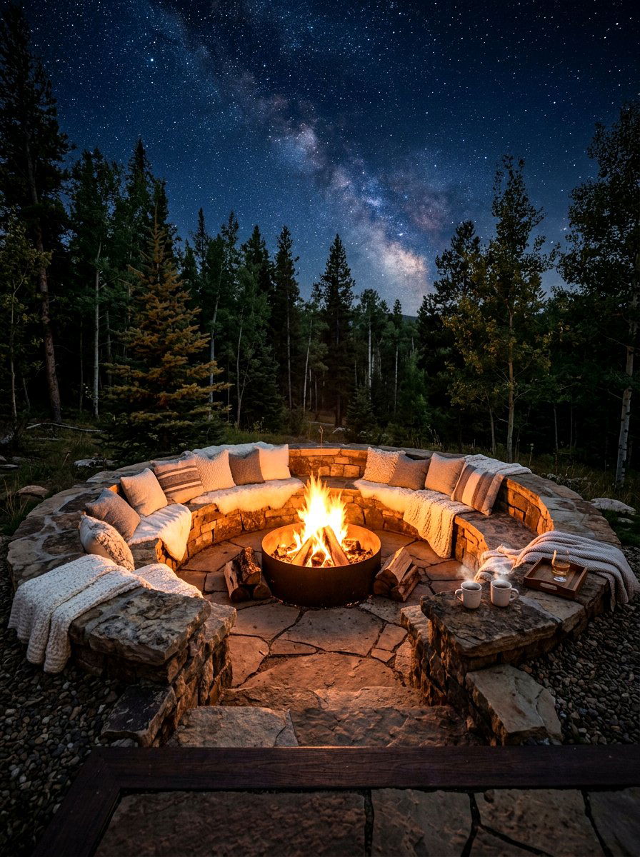 Cozy Outdoor Sunken Fire Pit - 30 sunken fire pit ideas