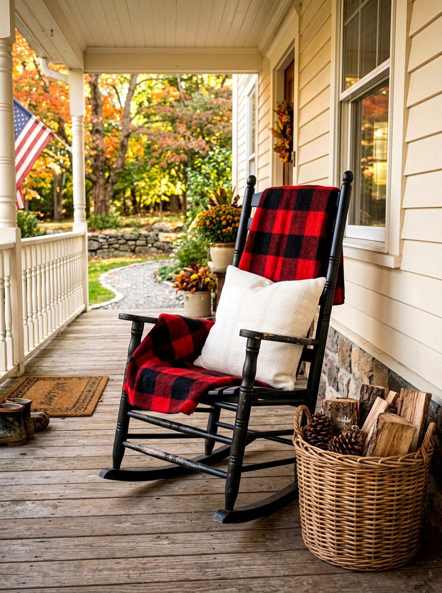 Cozy Porch Rocking Chair - 30 winter front porch ideas