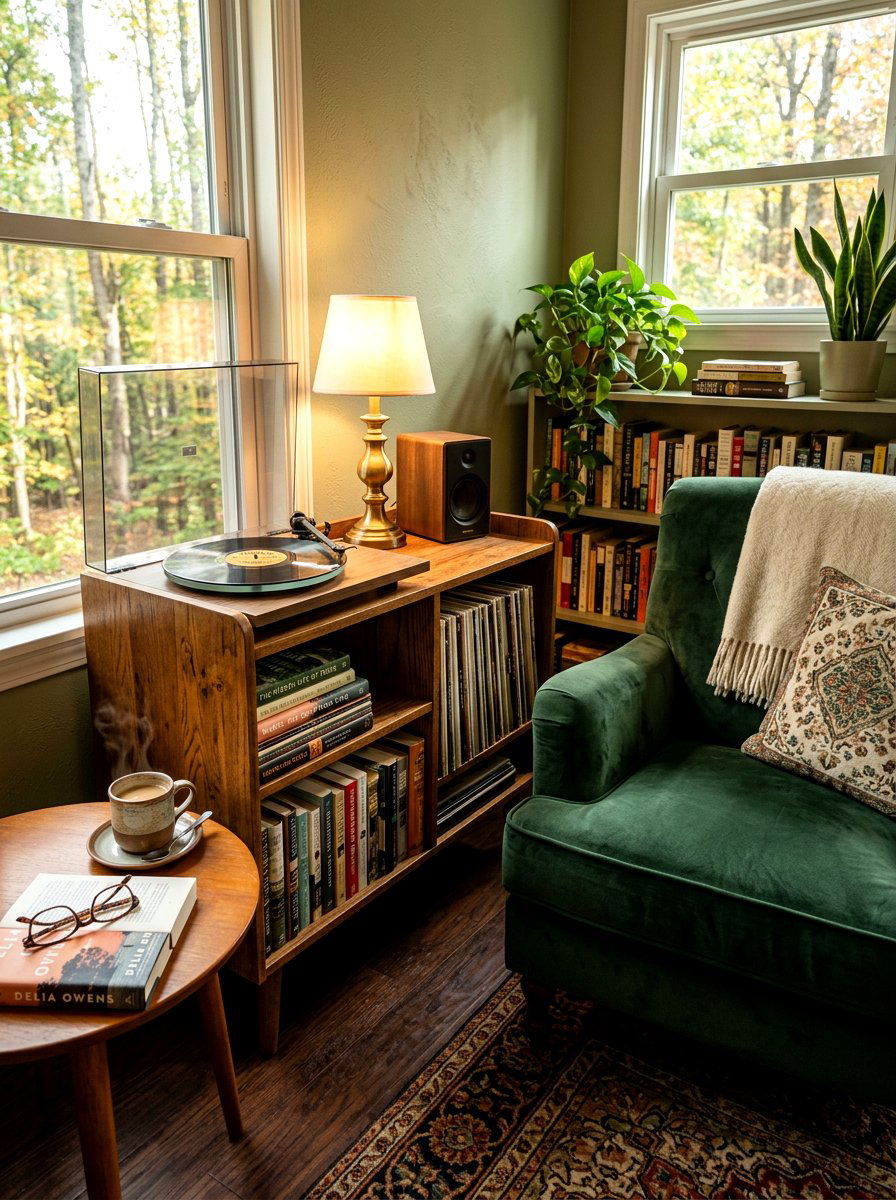 Cozy Reading And Record Nook - 30 record player corner ideas
