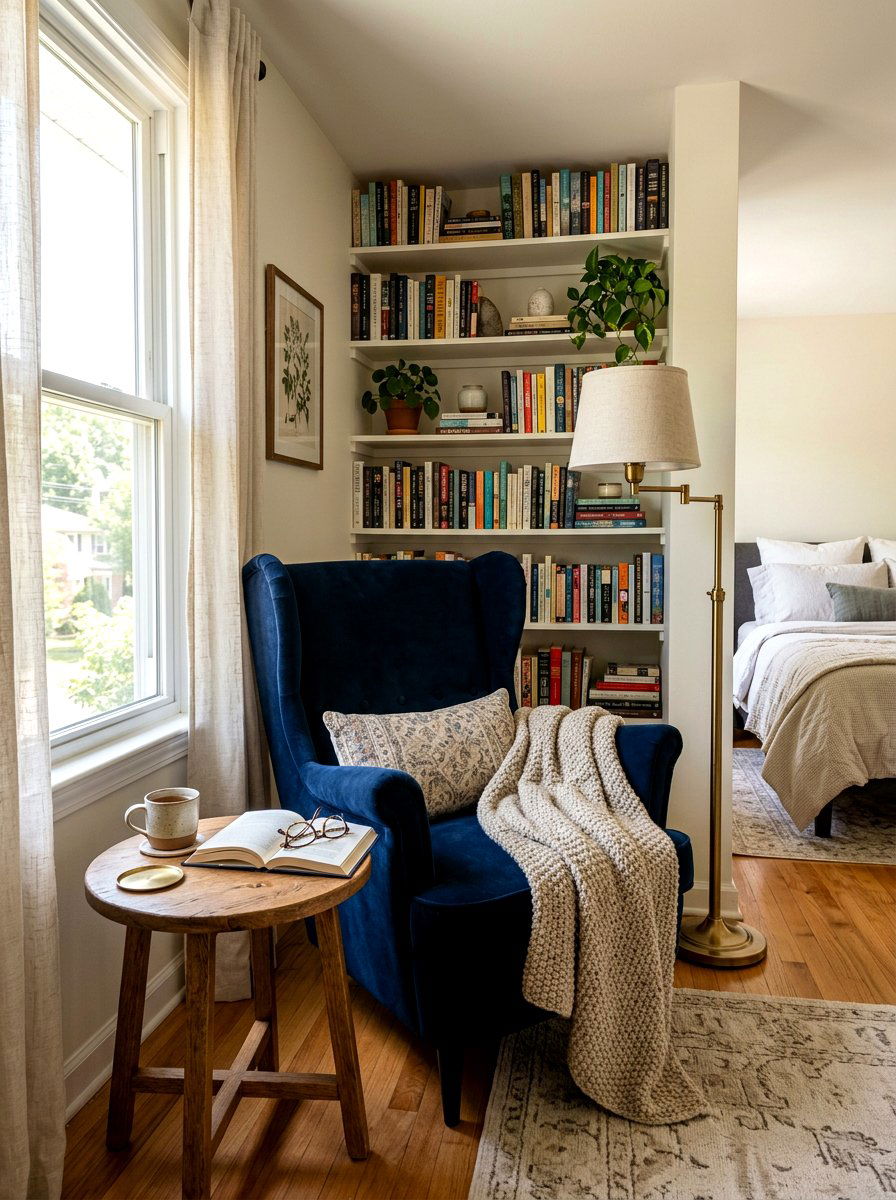 Cozy Reading Corner - 30 sanctuary bedroom ideas