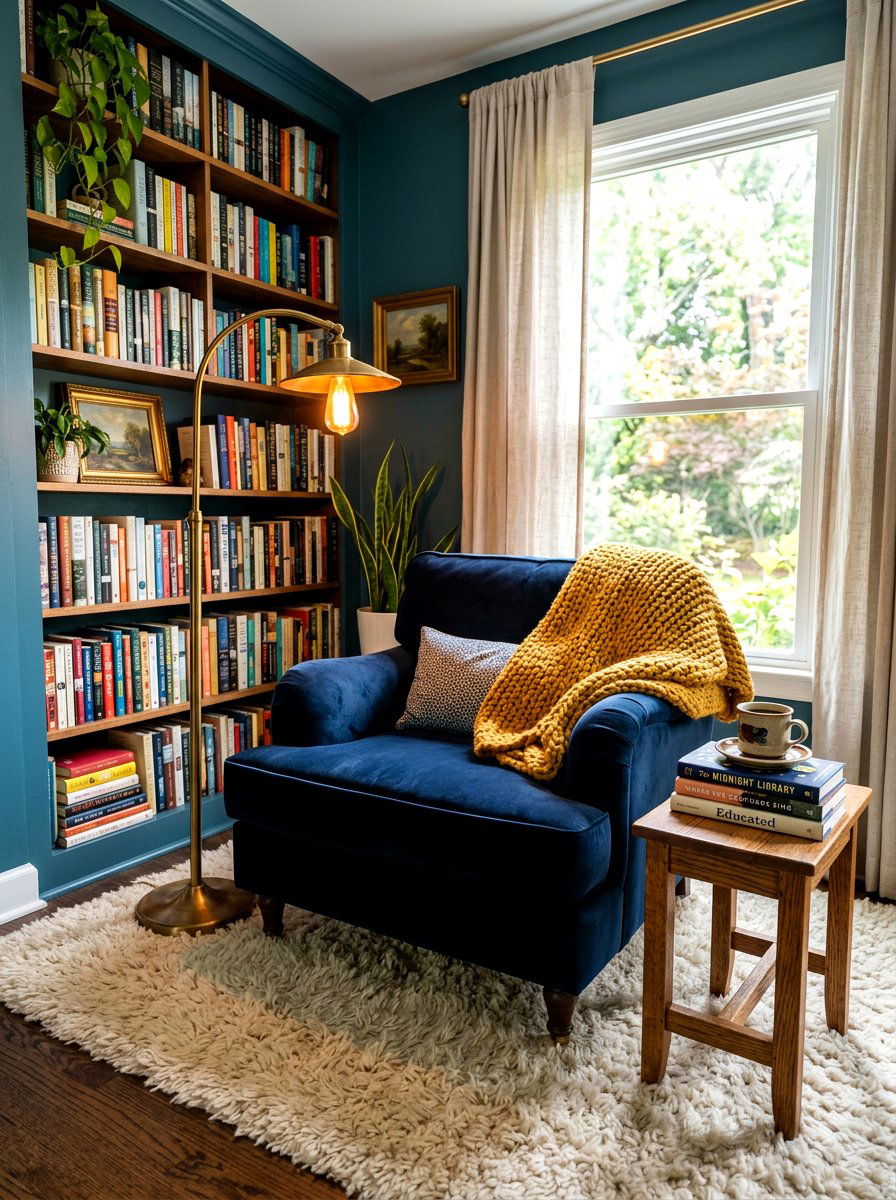 Cozy Reading Corner - 30 college apartment ideas