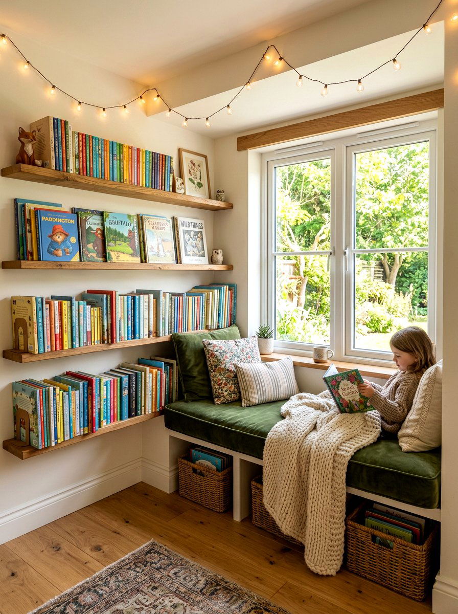 Cozy Reading Nook - 30 basement playroom ideas