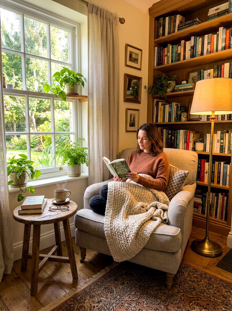 Cozy Reading Nook - 30 first apartment ideas