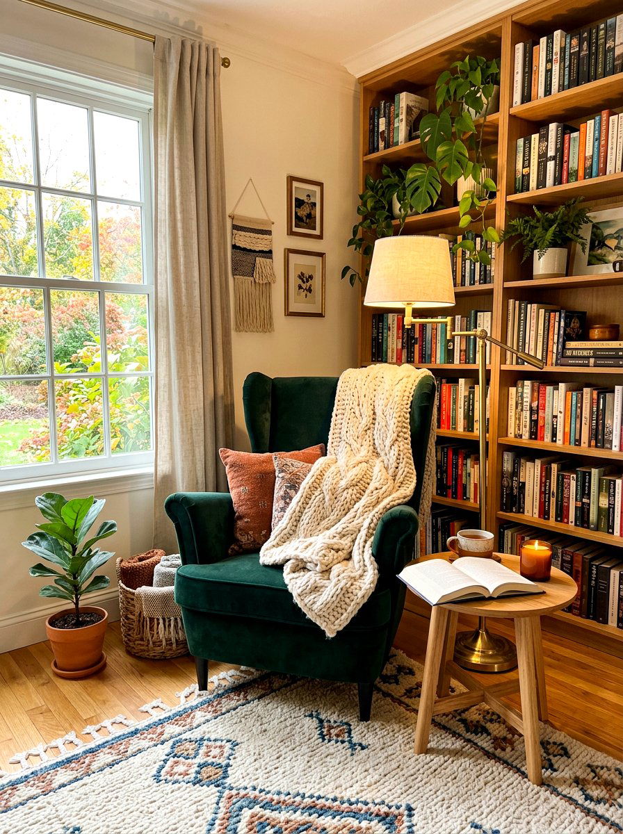 Cozy Reading Nook - 30 first apartment living room ideas