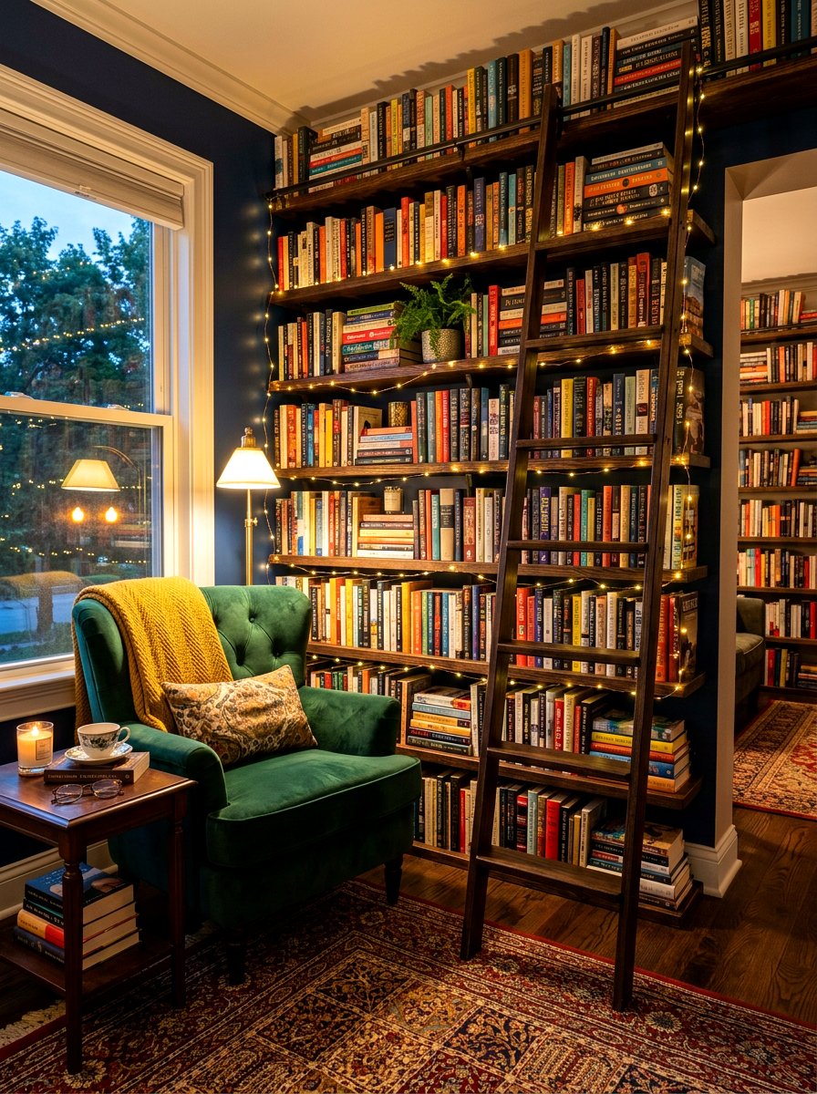 Cozy Reading Nook - 30 ladder shelf styling ideas