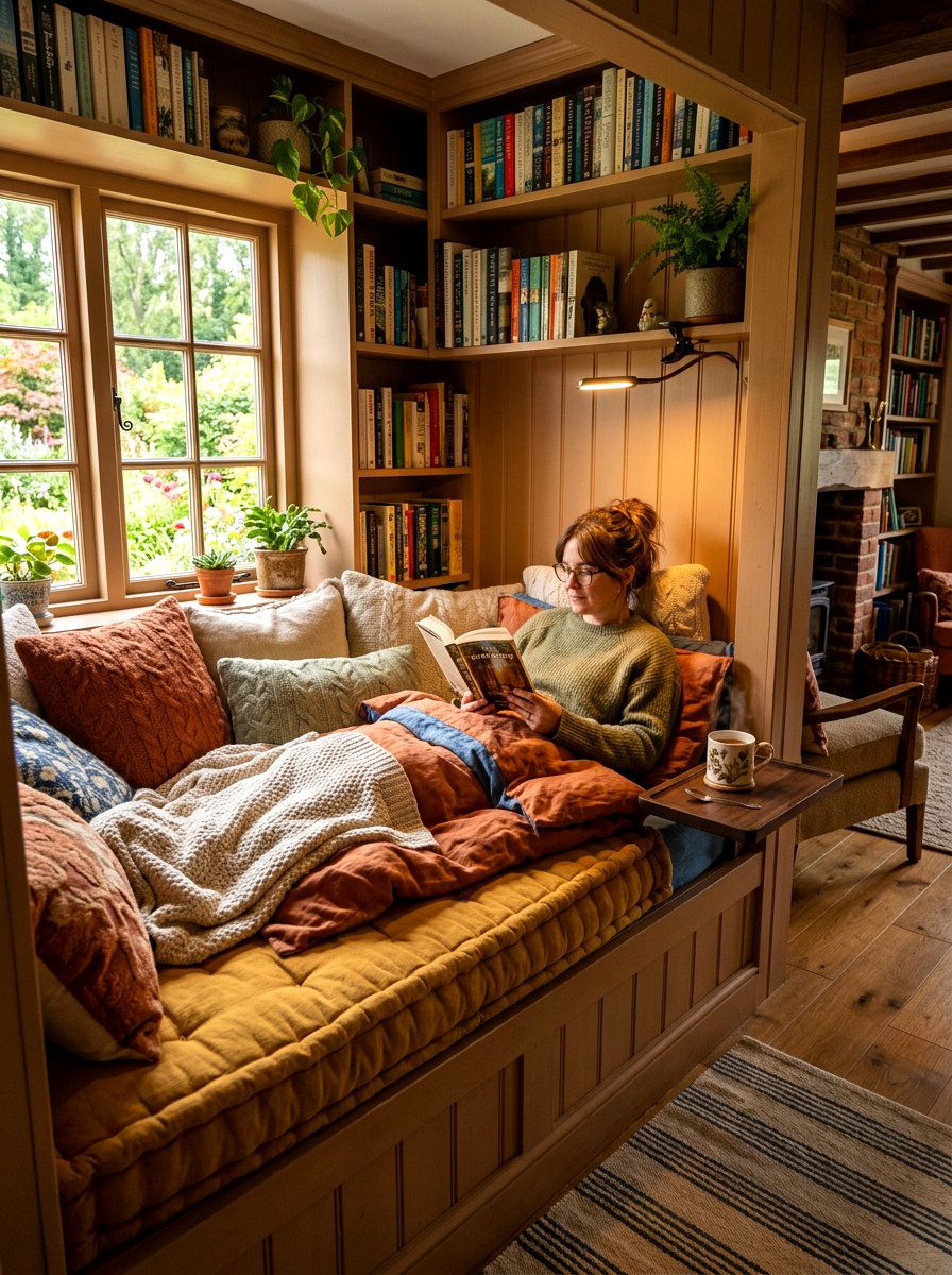 Cozy Reading Nook Bed - 30 dorm bed ideas