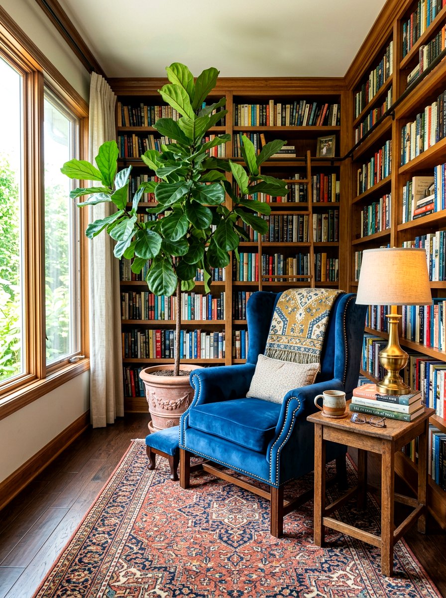 Cozy Reading Nook Fiddle Leaf Fig - 30 fiddle leaf fig decor ideas