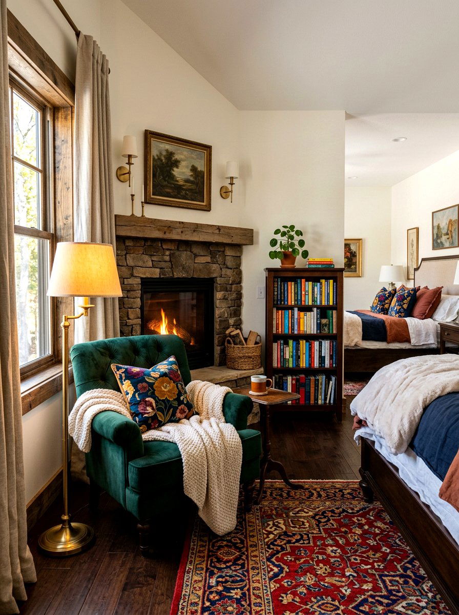 Cozy Reading Nook Fireplace - 30 corner fireplace ideas