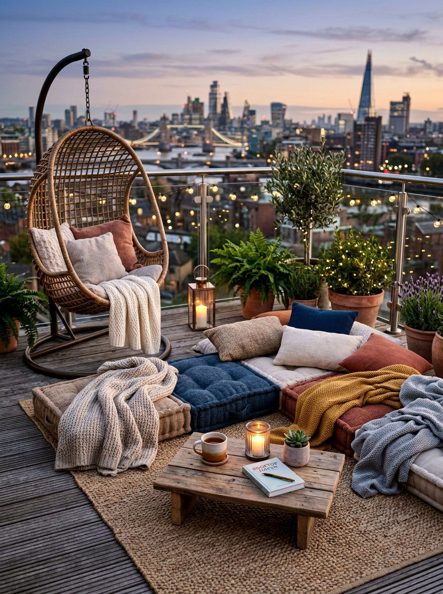 Cozy Rooftop Seating - 30 rooftop patio ideas