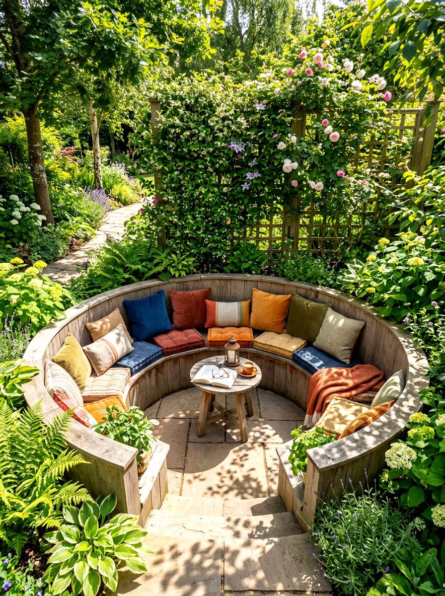 Cozy Sunken Reading Nook - 30 conversation pit backyard ideas