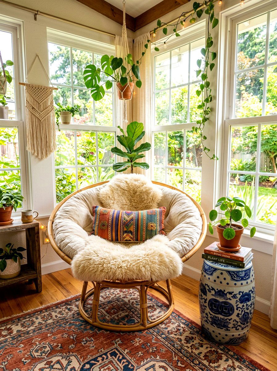 Cozy Sunroom Corner Chair - 30 apartment sunroom corner ideas