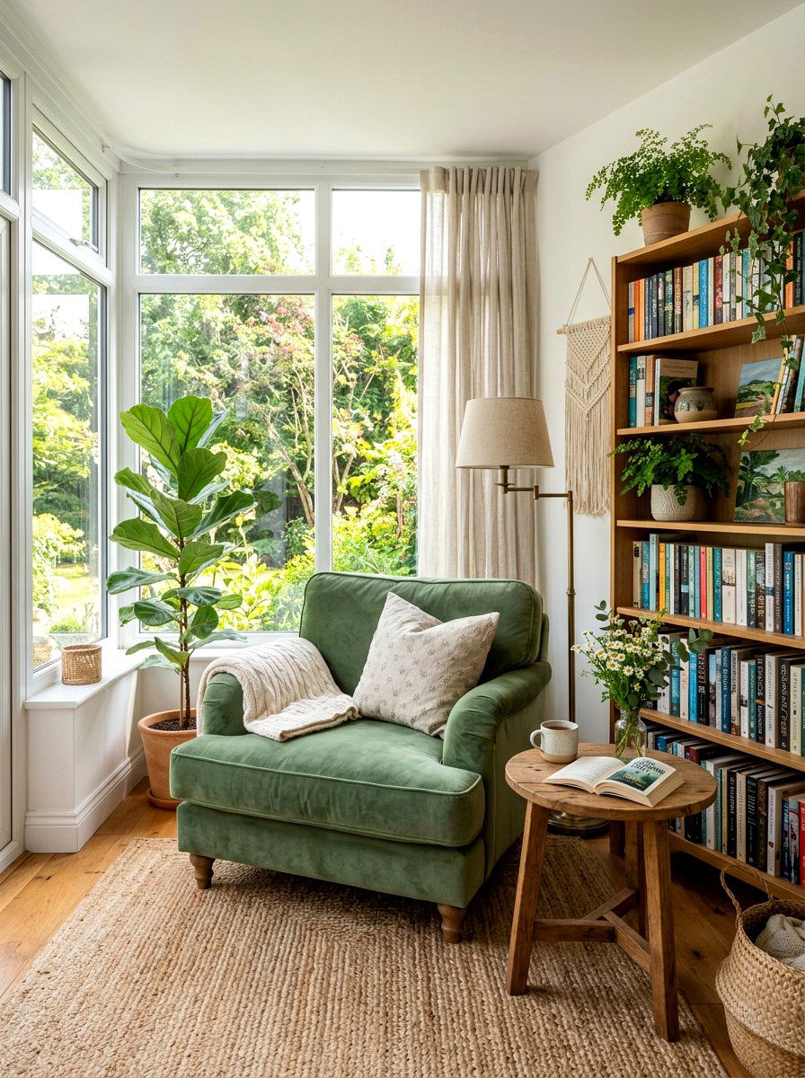 Cozy Sunroom Reading Nook - 30 small sunroom ideas