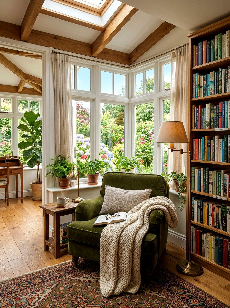 Cozy Sunroom Reading Nook - 30 enclosed patio sunroom ideas