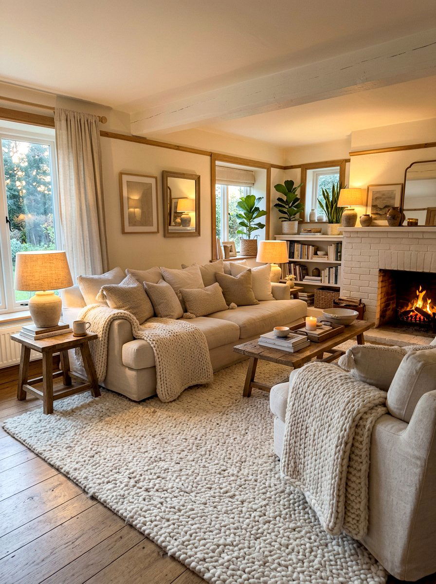 Cozy White Living Room - 30 white living room ideas