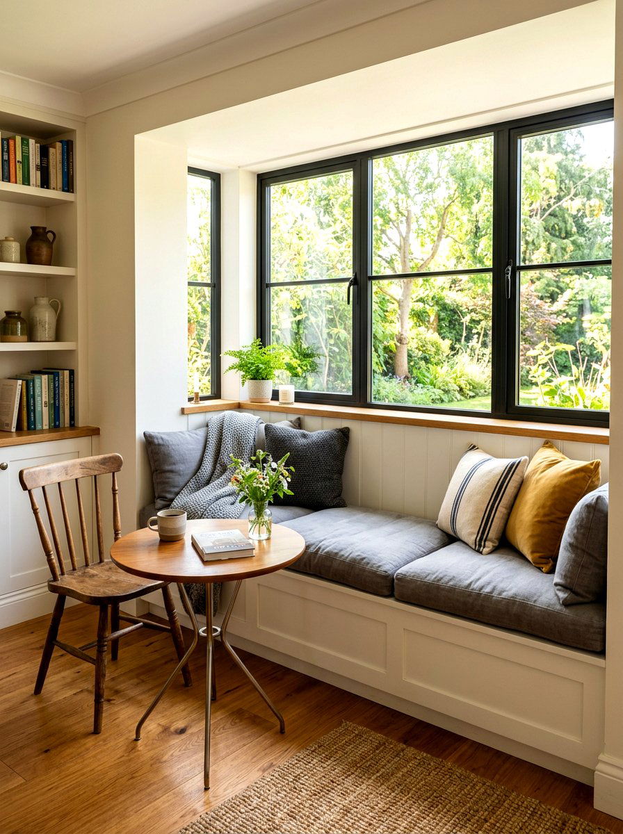 Cozy Window Seat - 30 bistro dining room ideas