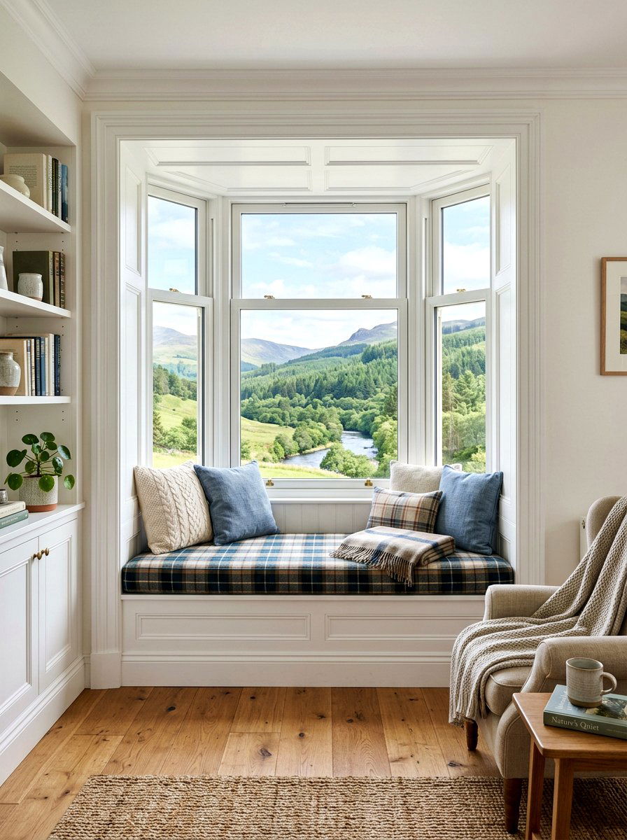 Cozy Window Seat - 30 English manor living room ideas