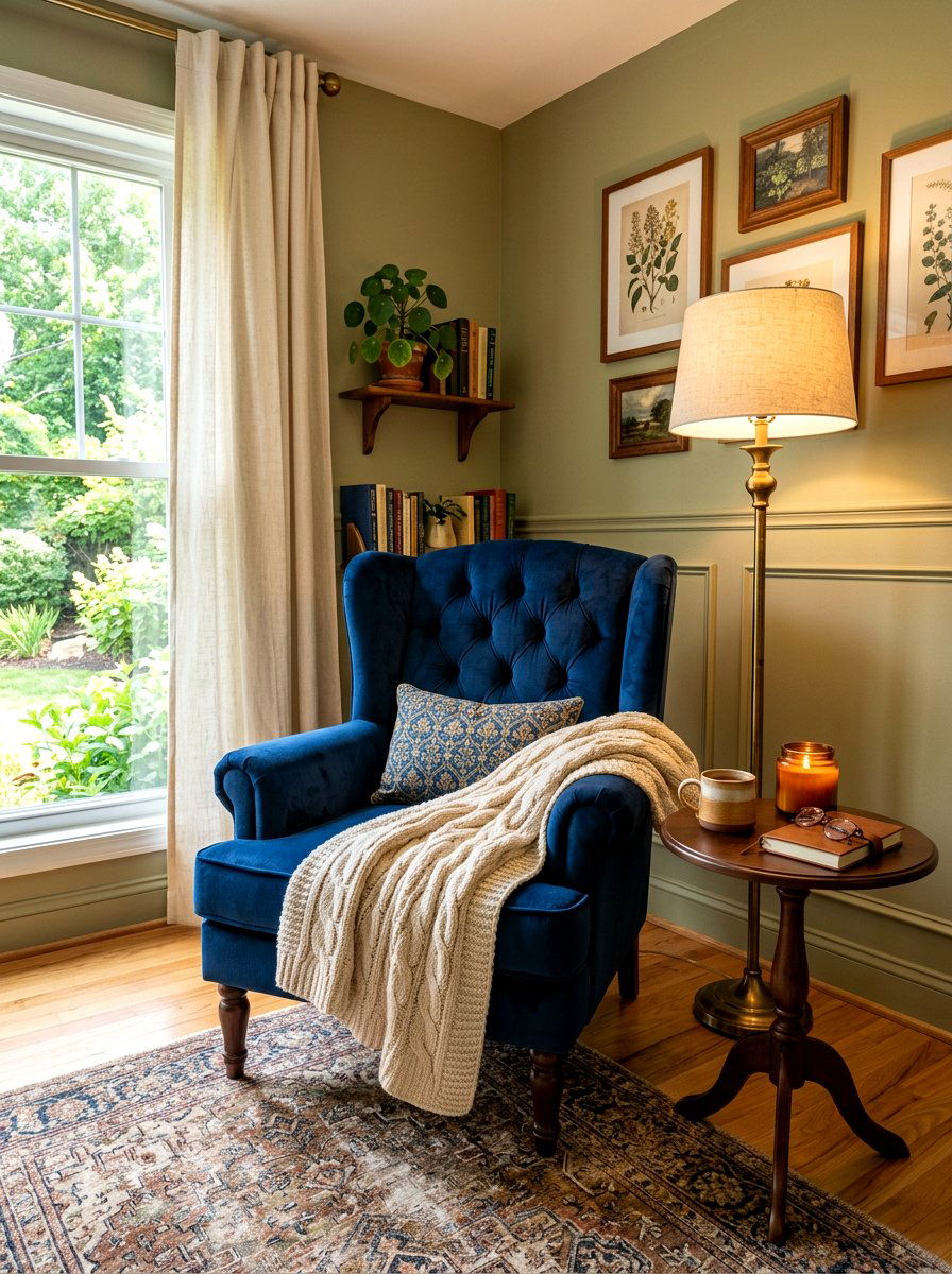 Cozy armchair retreat - 30 journaling corner ideas