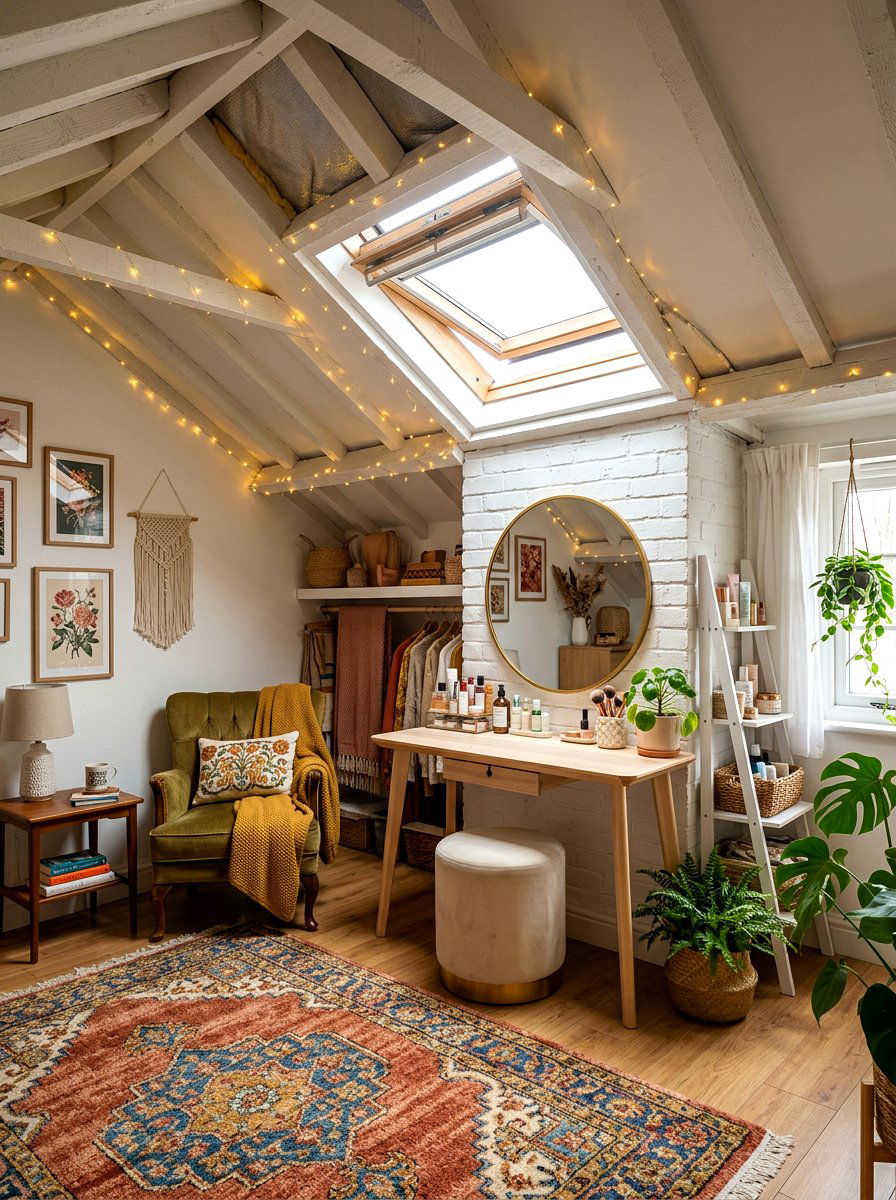 Cozy attic beauty room - 30 beauty room ideas