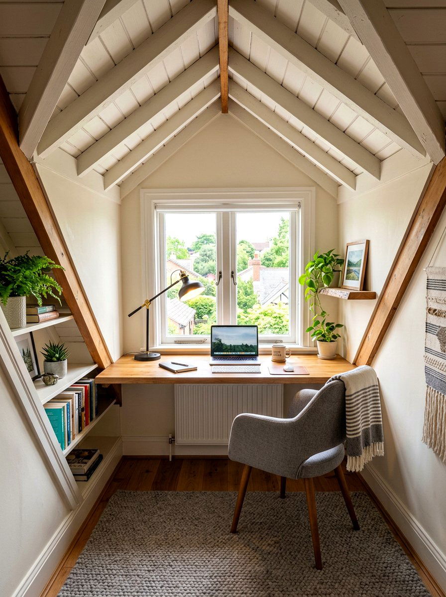 Cozy attic office nook - 30 attic office ideas