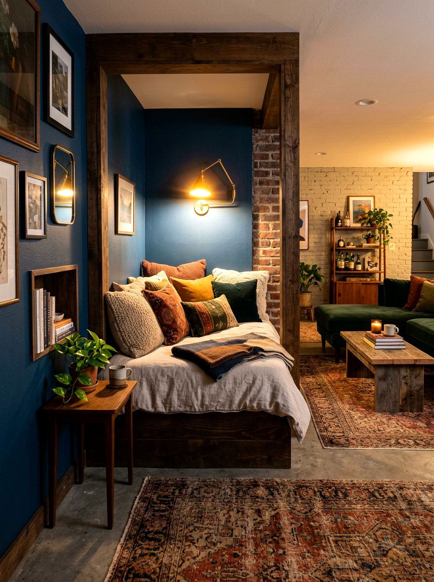 Cozy basement nook - 30 basement family lounge ideas