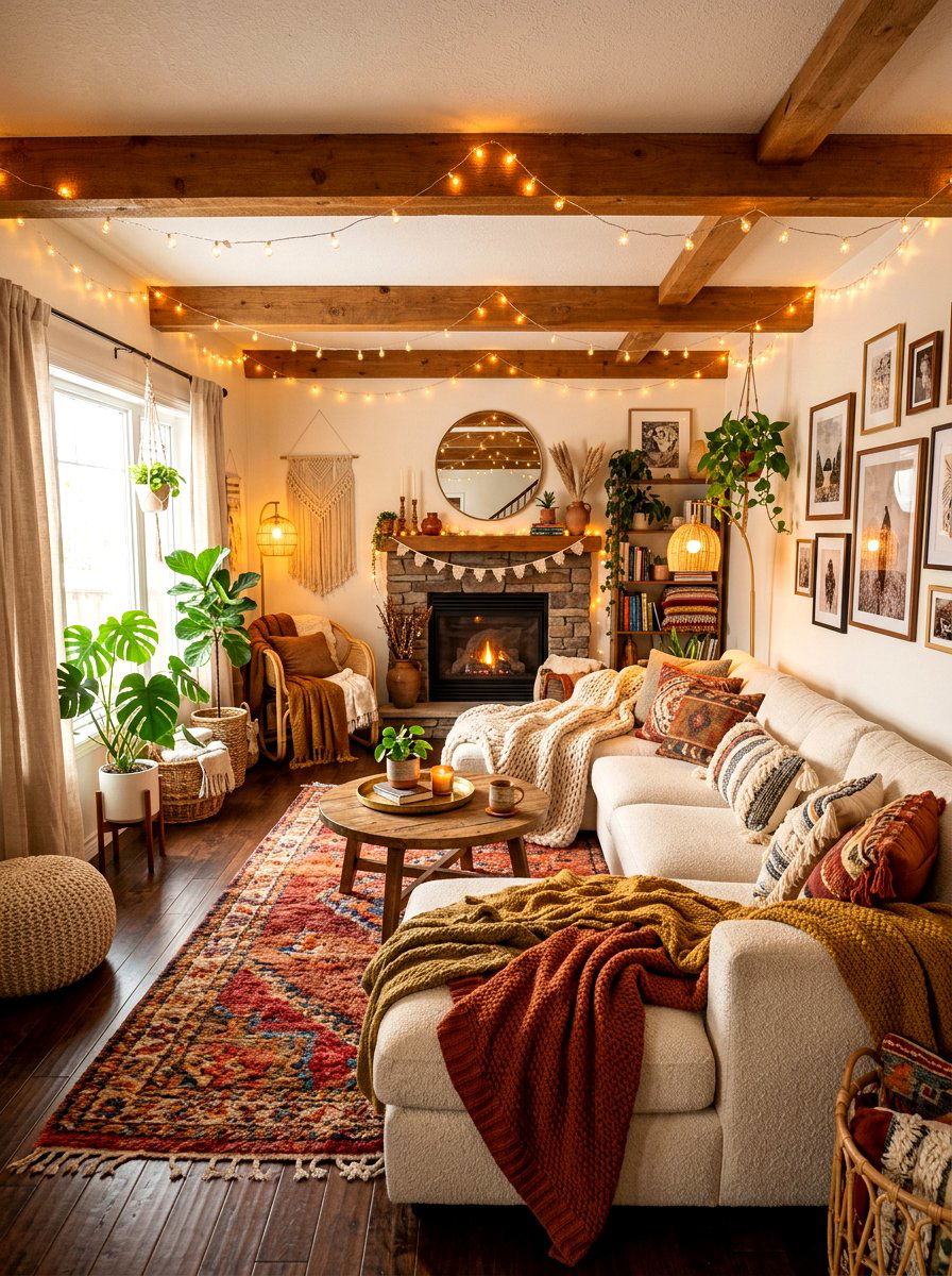 Cozy boho living room - 30 boho living room ideas