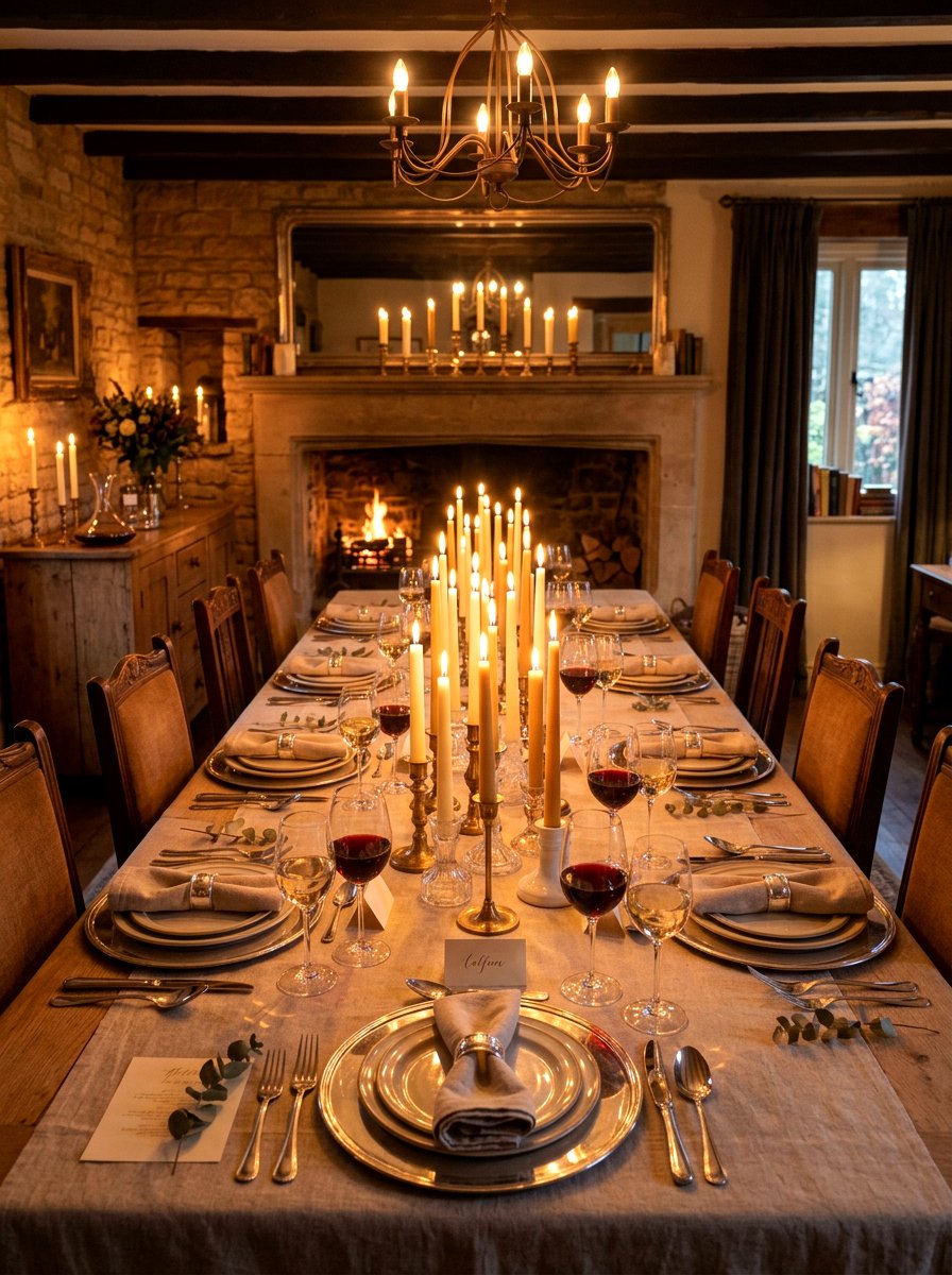 Cozy candlelit dining area - 30 fall dinner party home ideas