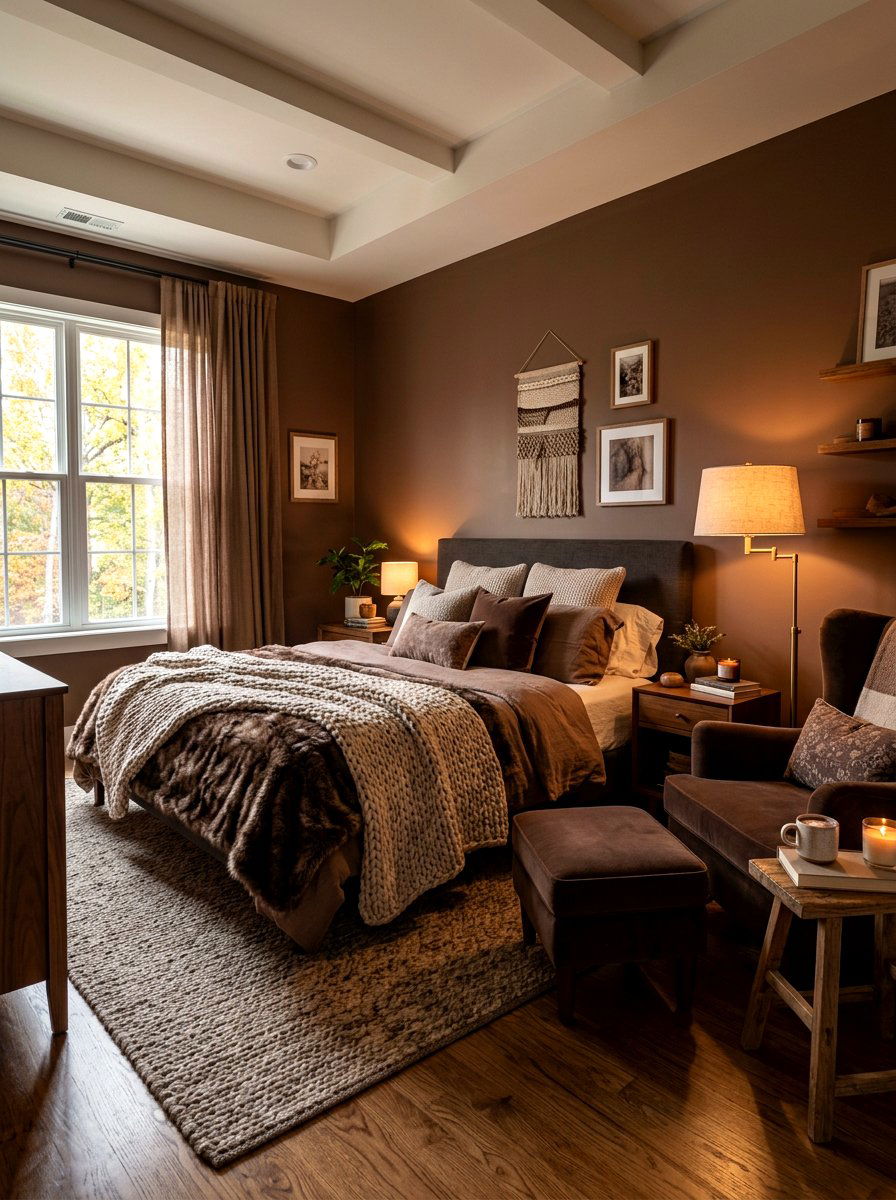 Cozy cocoa bedroom - 30 chocolate bedroom ideas