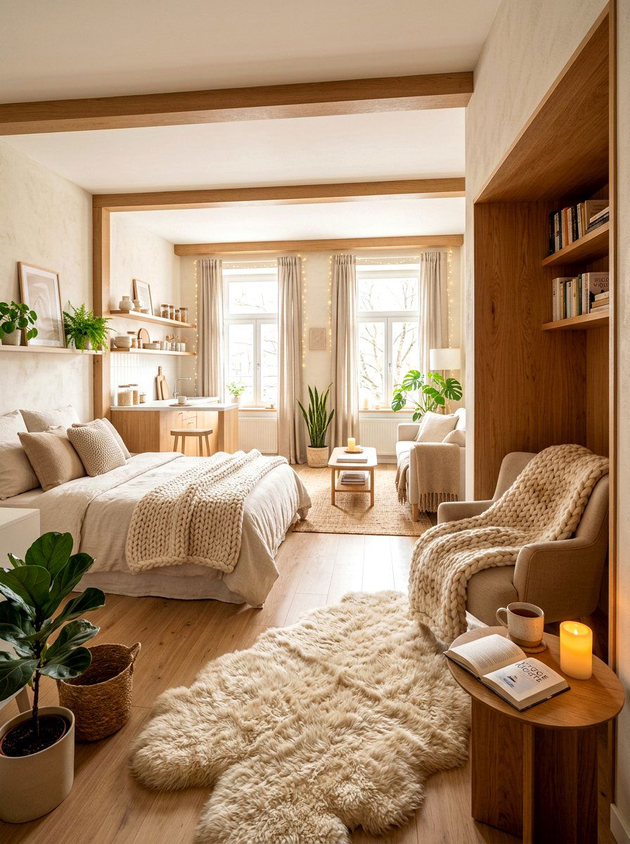 Cozy hygge studio apartment - 30 studio apartment vibe ideas