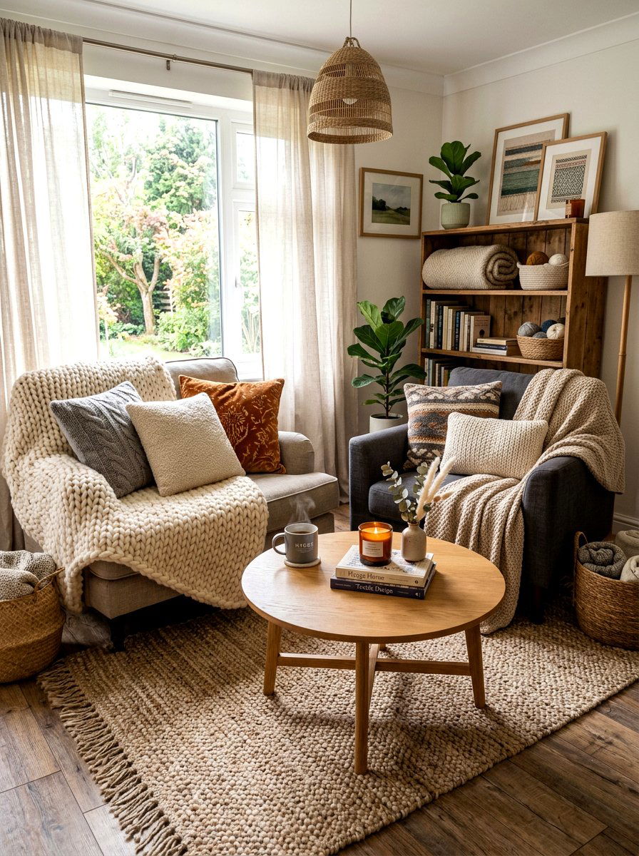 Cozy knit textile corner - 30 bedroom breakfast nook ideas