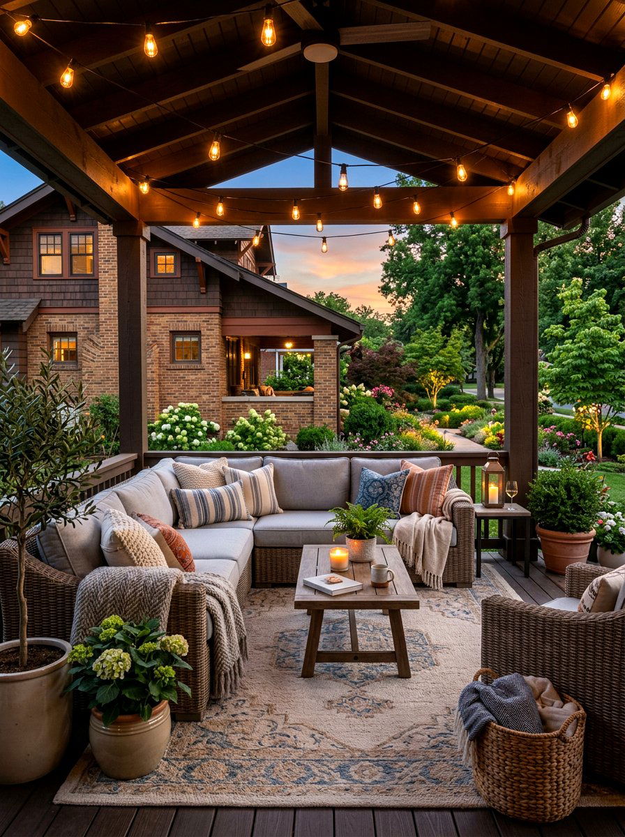 Cozy lounge porch - 30 seasonal front porch ideas