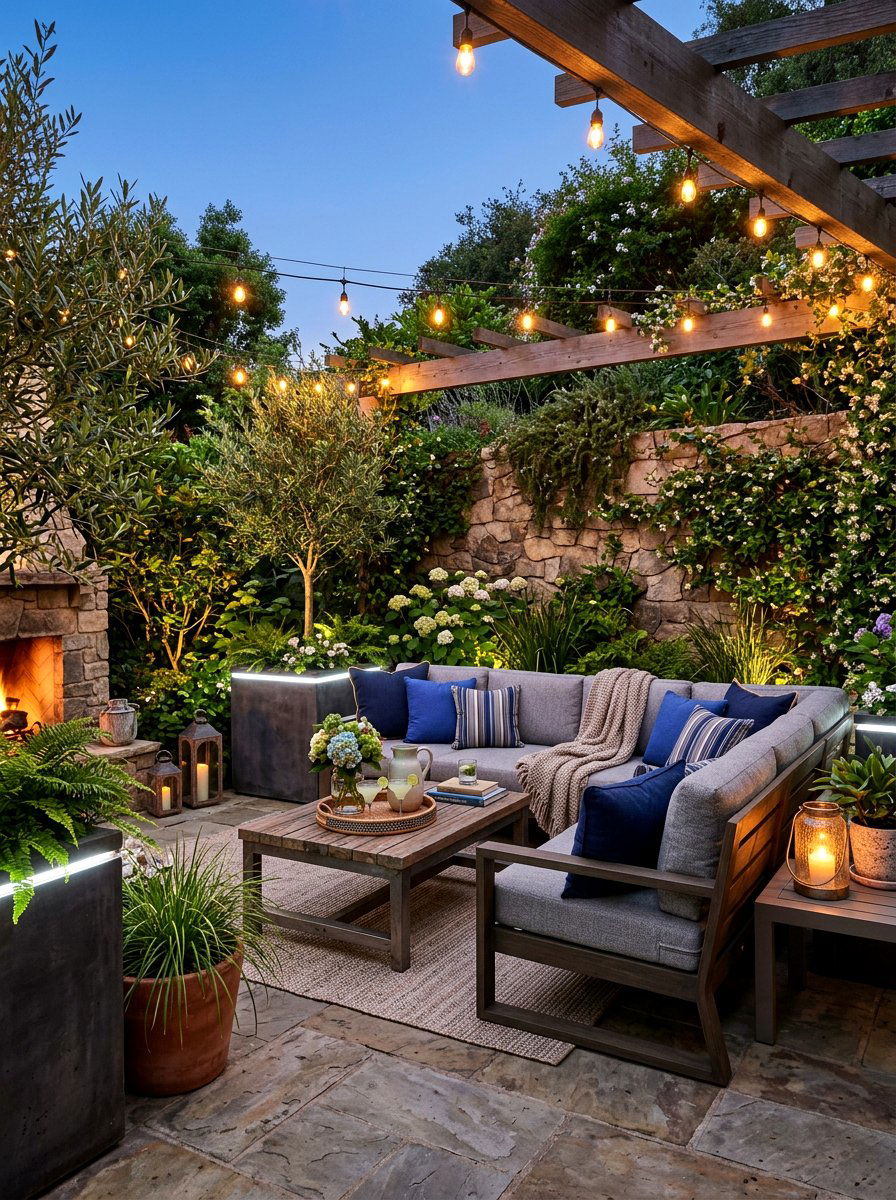 Cozy patio seating - 30 backyard oasis ideas