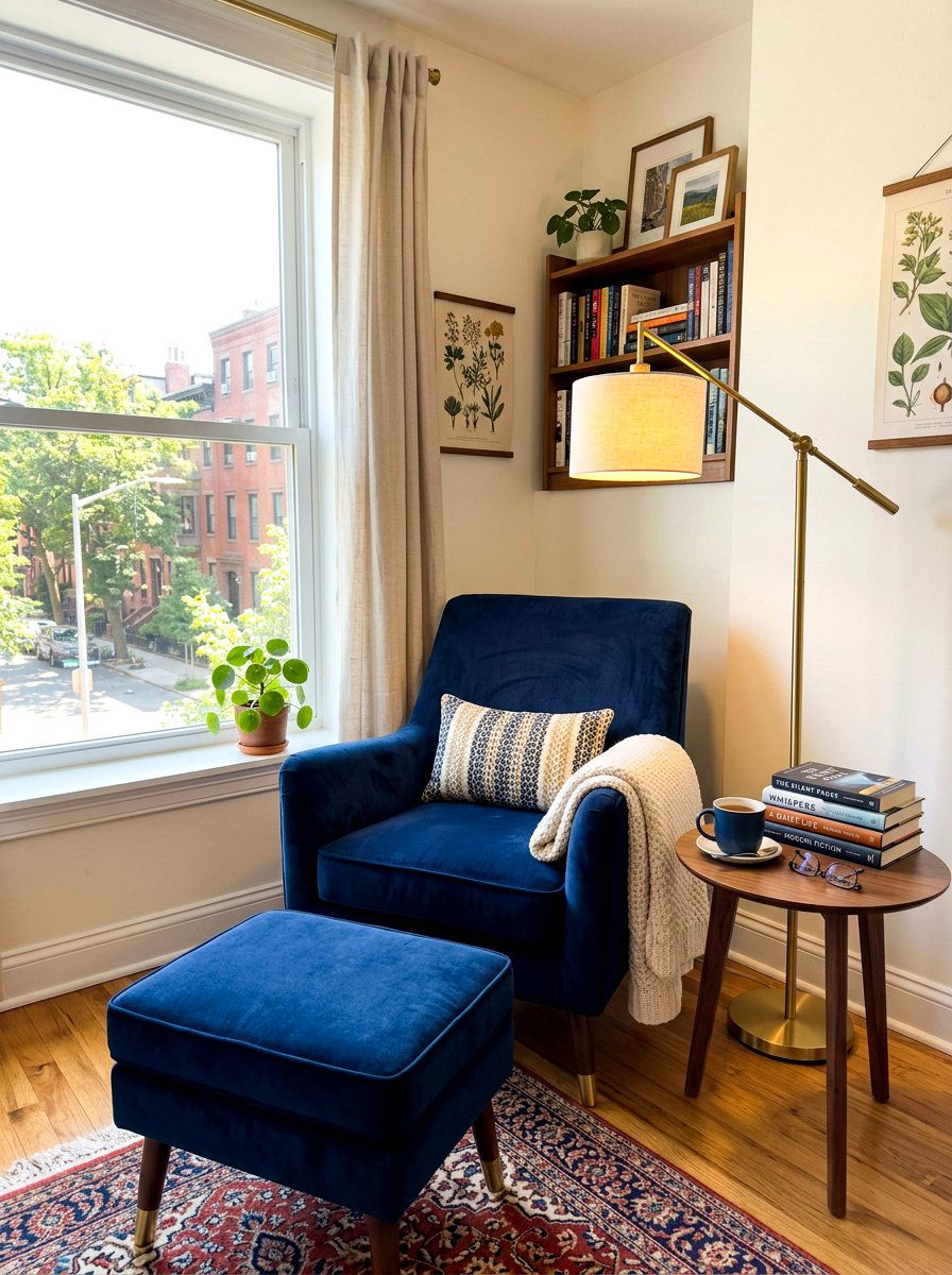 Cozy reading chair - 30 viral apartment decor ideas