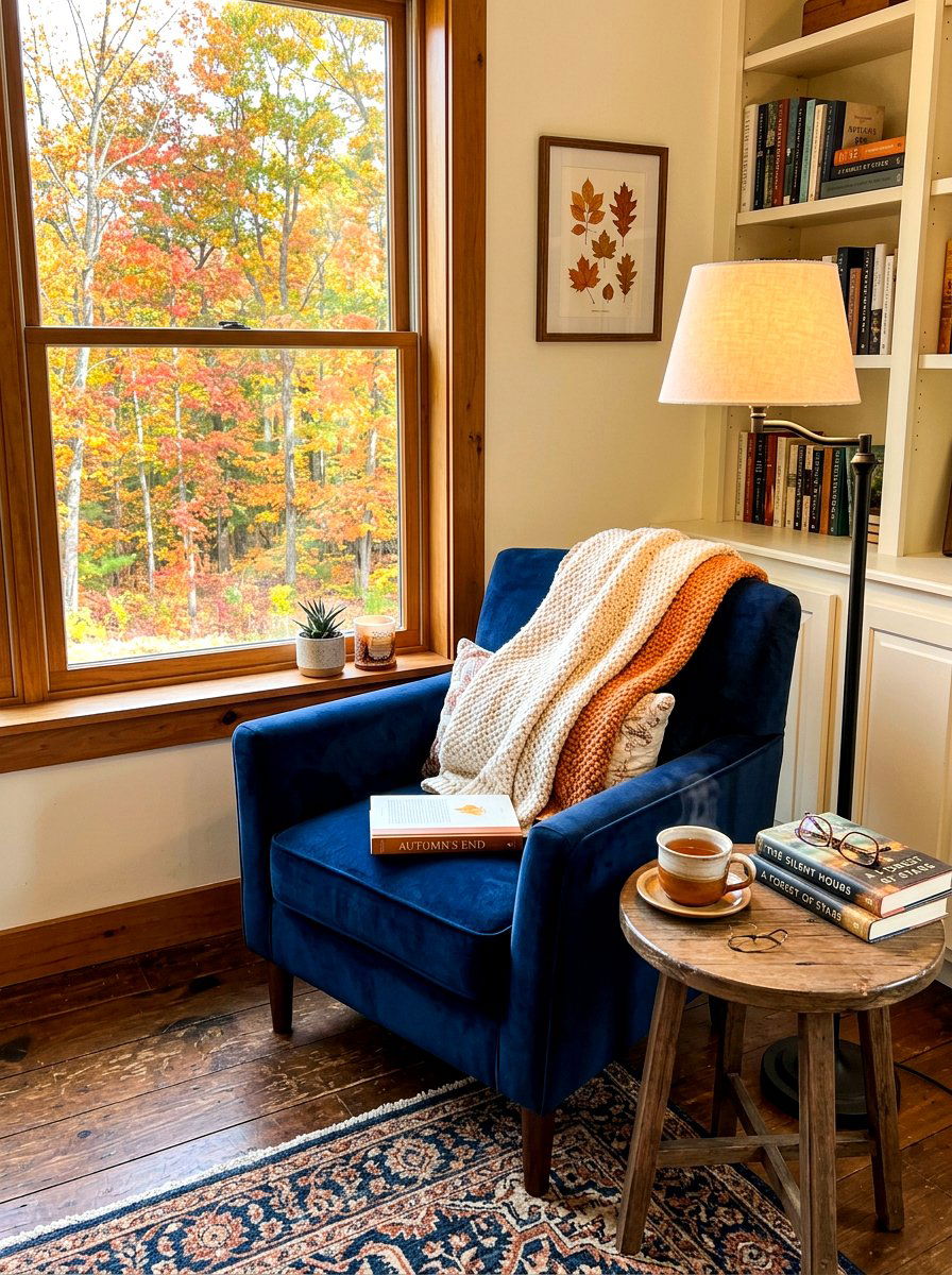 Cozy reading nook - 30 fall reset home ideas