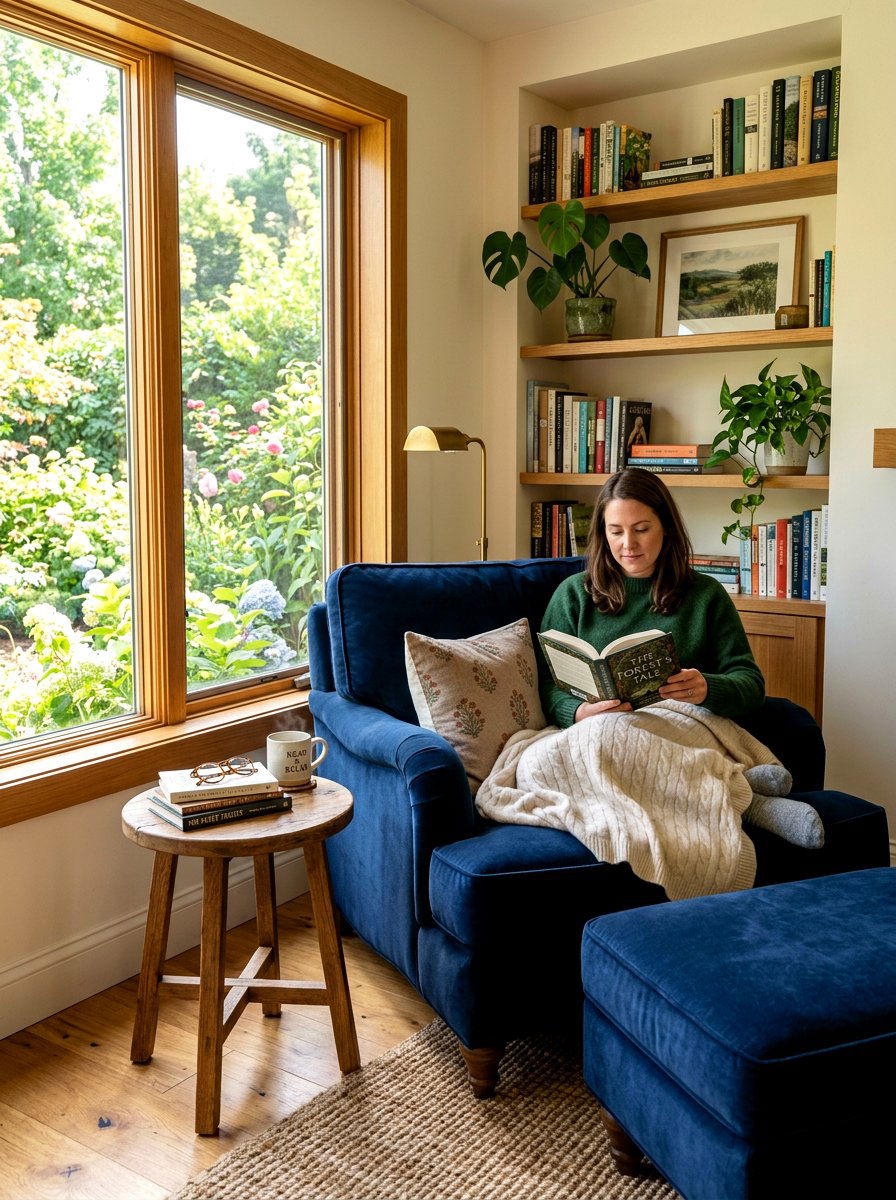 Cozy reading nook living room - 30 intentional living room ideas