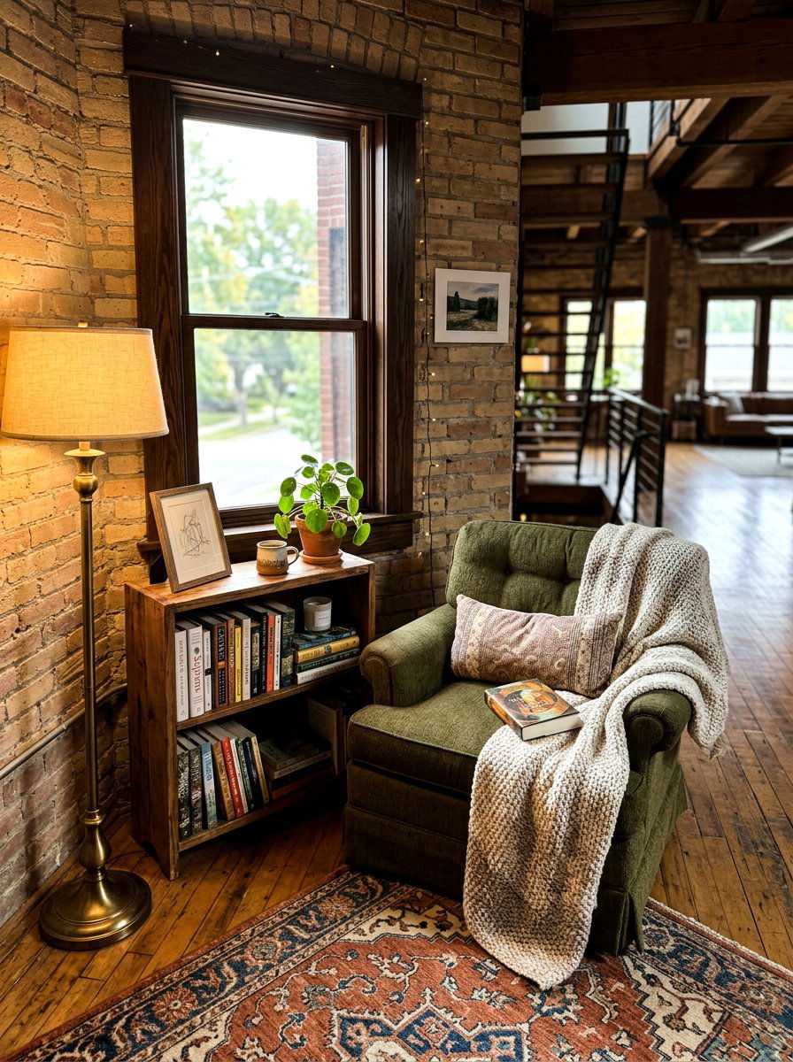 Cozy small loft nook - 30 loft living room ideas
